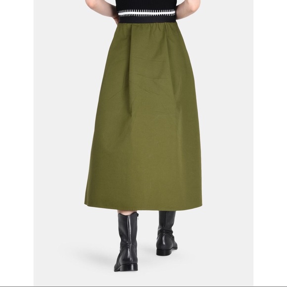 Armani Exchange Green Cotton Midi Length Skirt - Picture 3 of 12